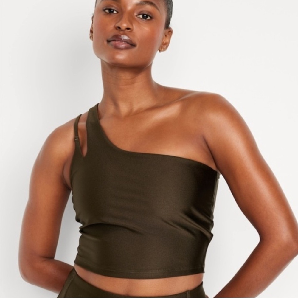 Old Navy Chocolate One-Shoulder Top bin 1